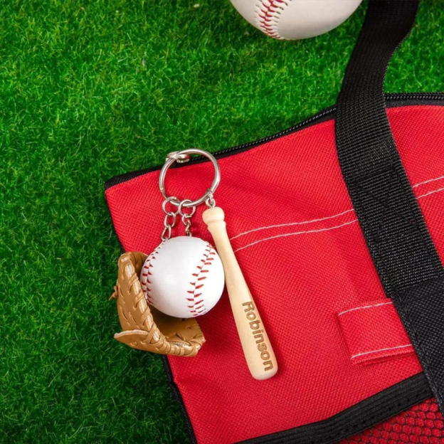 Personalized Baseball Player Tag Keychains | GC036
