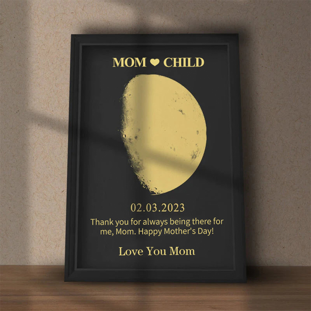 Personalized Mother's Day Commemorative Gift Foil MoonPhase Frame | GC044