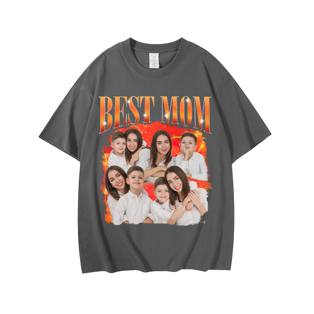 Personalized Original Cotton Best Mom Photo T-Shirt | GC046