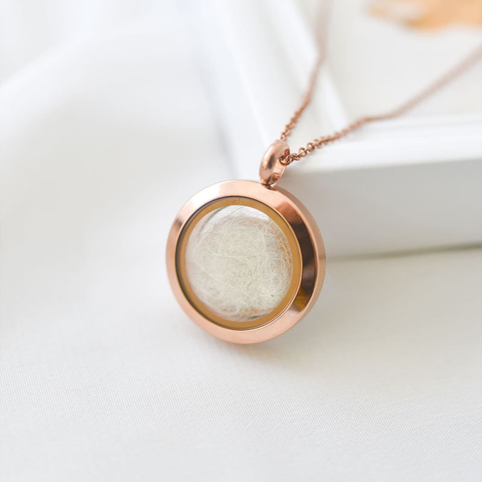 Personalized Pet Fur Locket Memorial Necklace