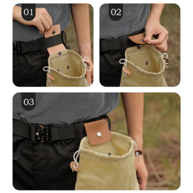 Personalised Canvas Drawstring Collapsable Forest Foraging Pouch | Outdoor01