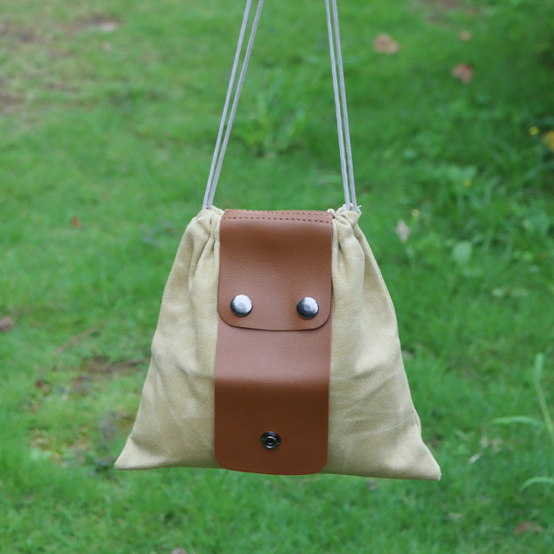 Personalised Canvas Drawstring Collapsable Forest Foraging Pouch | Dad04