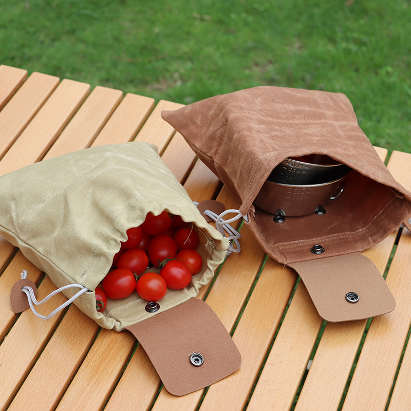 Personalised Canvas Drawstring Collapsable Forest Foraging Pouch | Dad04