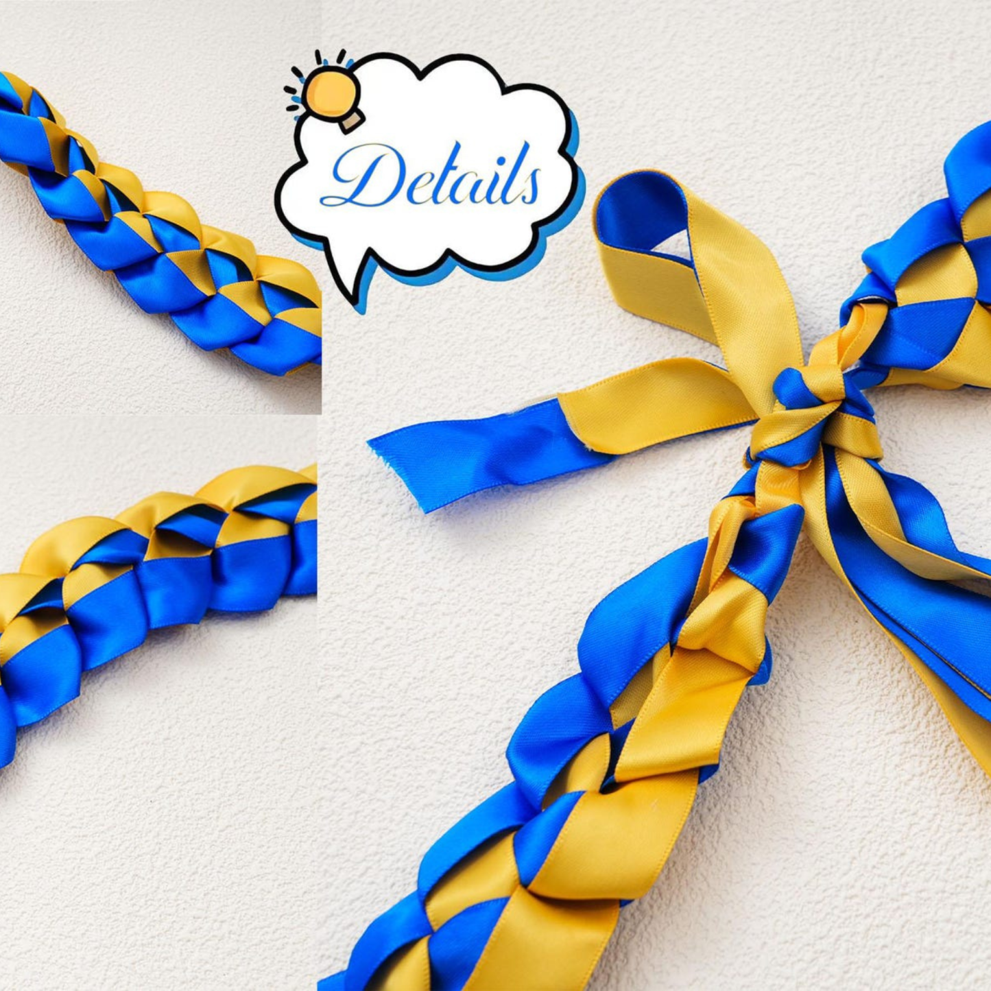Personalized Name Braided Satin Ribbon Graduation Lei | KKSchool10