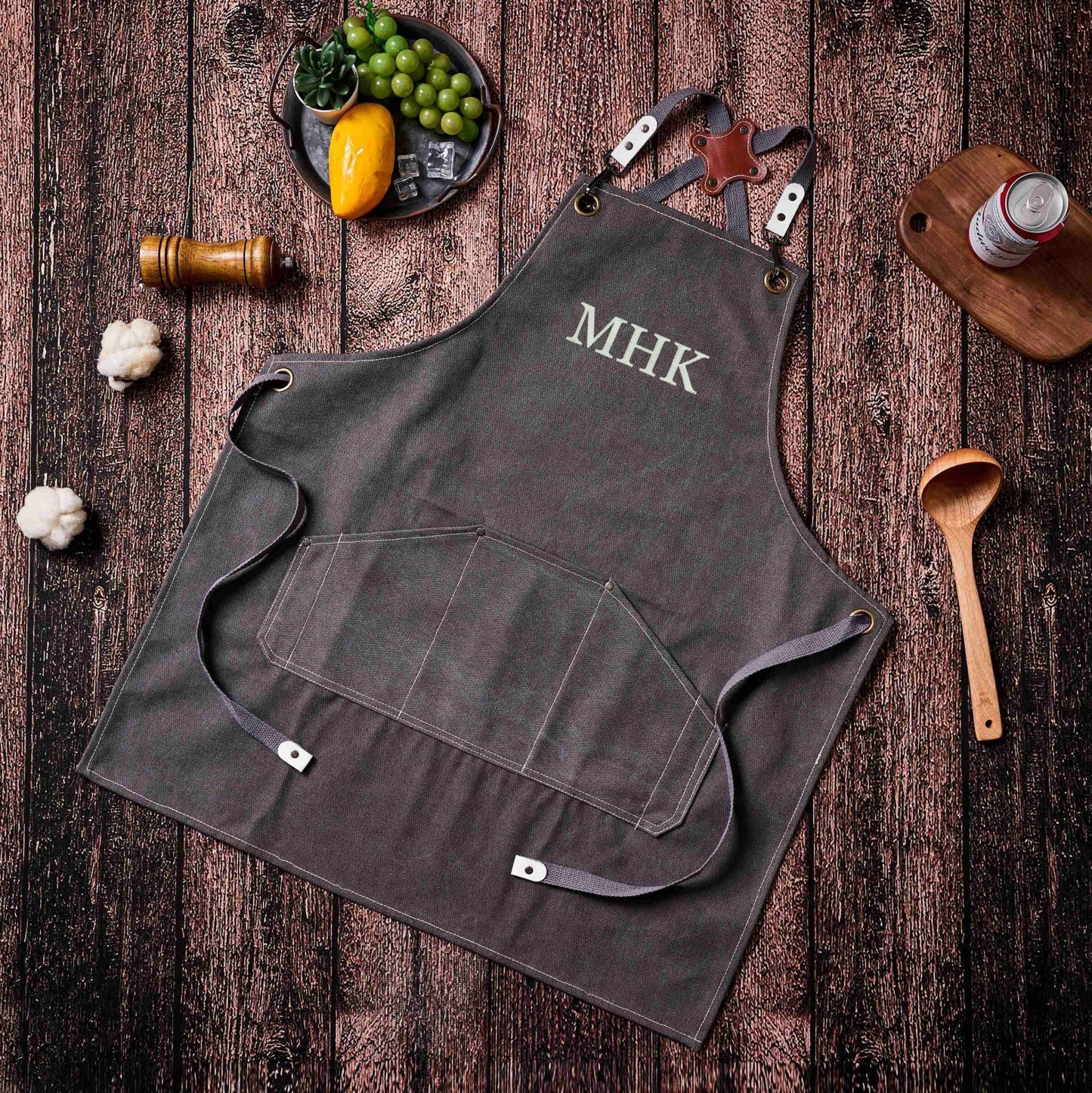 Personalized Canvas Apron with Pockets for Unisex Adult | GC037