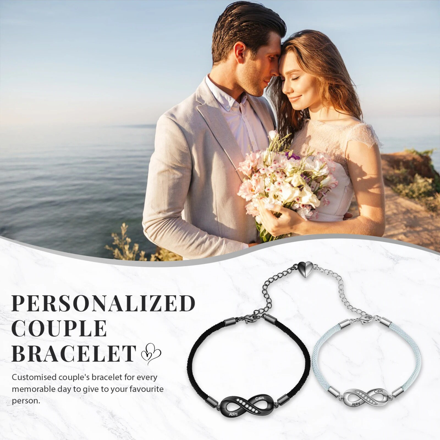 Personalized Mobius Forever Love Couple Bracelets Set | GC024