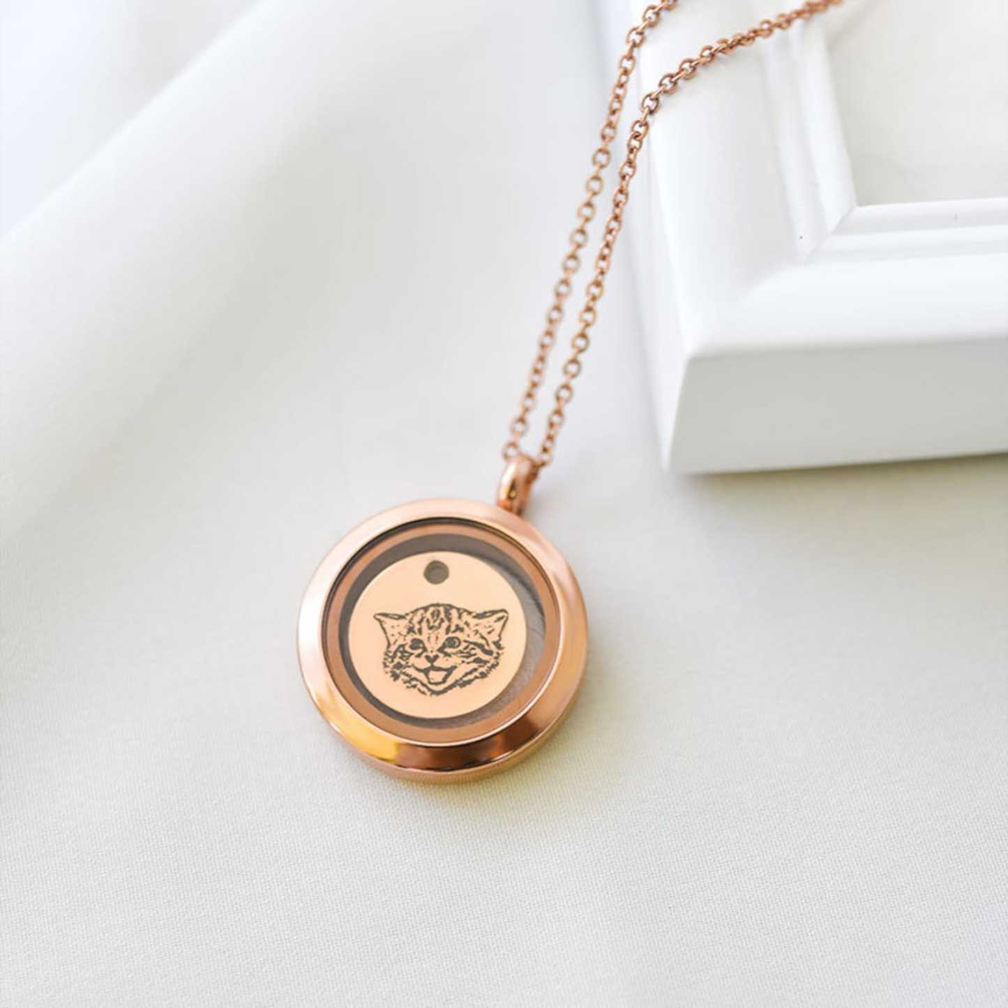 Personalized Pet Fur Locket Memorial Necklace