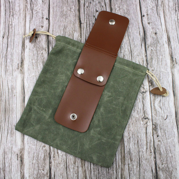 Personalised Canvas Drawstring Collapsable Forest Foraging Pouch | Dad04