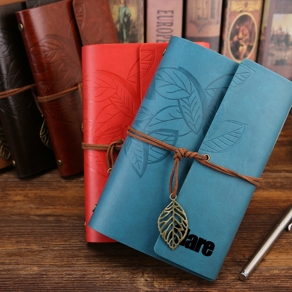 Personalized Name Leather Floral Notebook | GC004