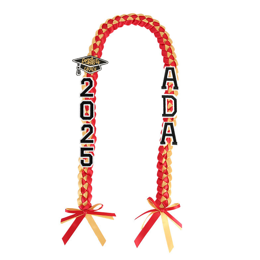 Personalized Name Braided Satin Ribbon Graduation Lei | KKSchool10