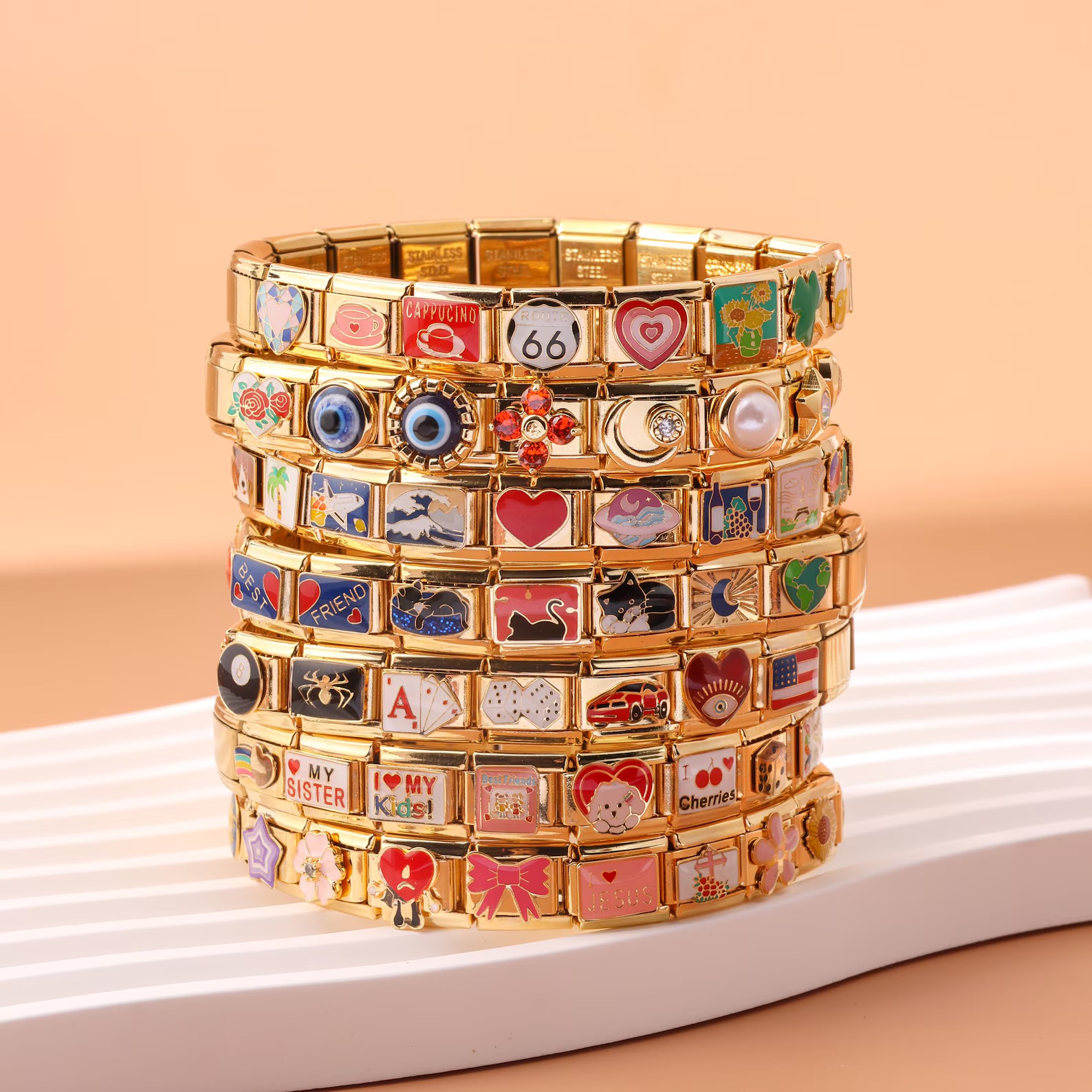 Personalized Assembled Italian Vintage Charm Bracelet | GC047