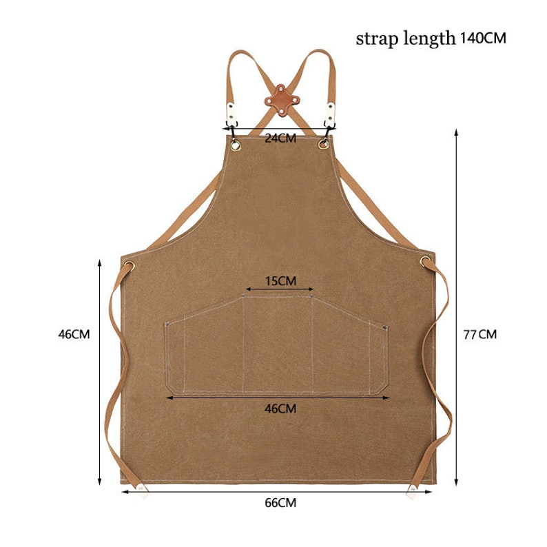 Personalized Embroidery Canvas Apron with Pockets for Unisex Adult | GC037