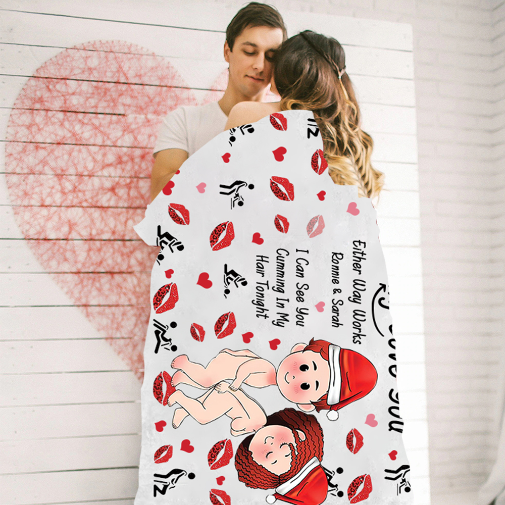 Personalized I Fucking Love You Funny Couple Blanket | GC026