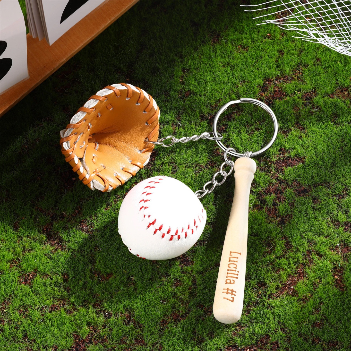Personalized Baseball Player Tag Keychains | GC036