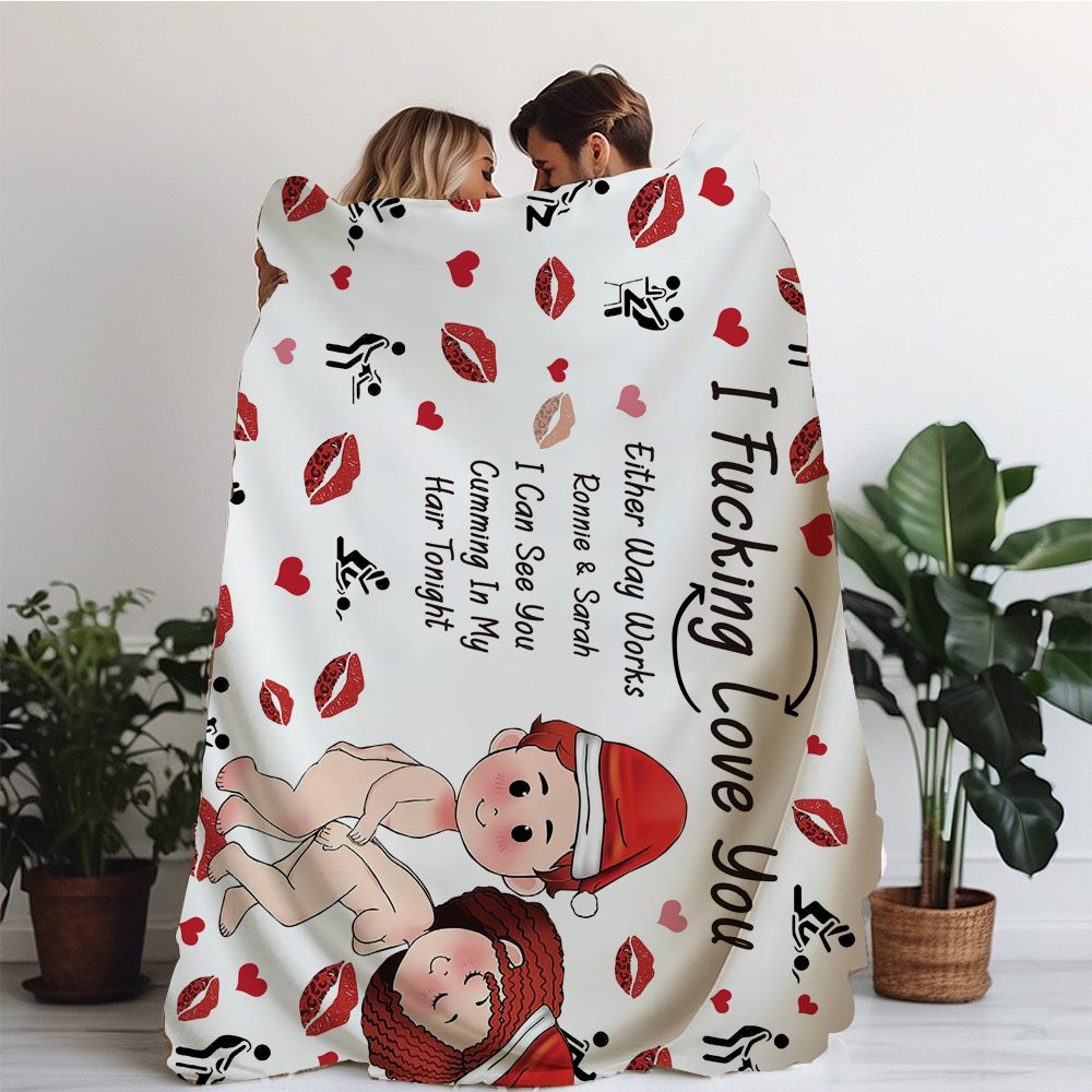 Personalized I Fucking Love You Funny Couple Blanket | GC026