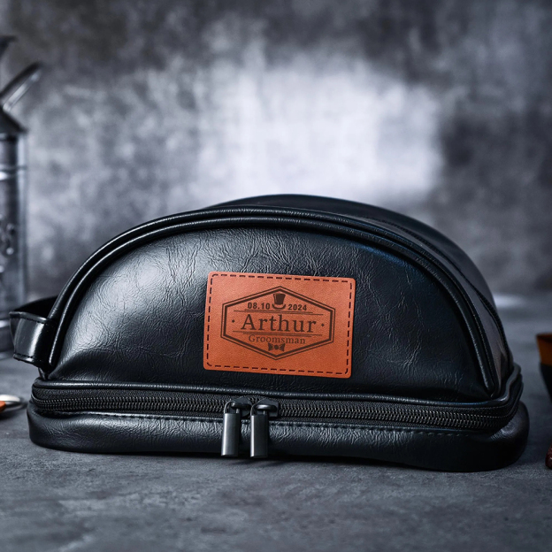 Personalized Leather Travel Toiletry Bag | GC009