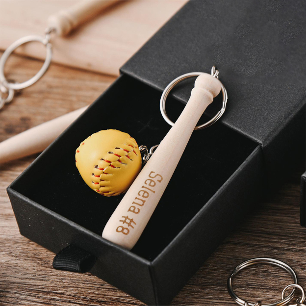 Personalized Baseball Player Tag Keychains | GC036