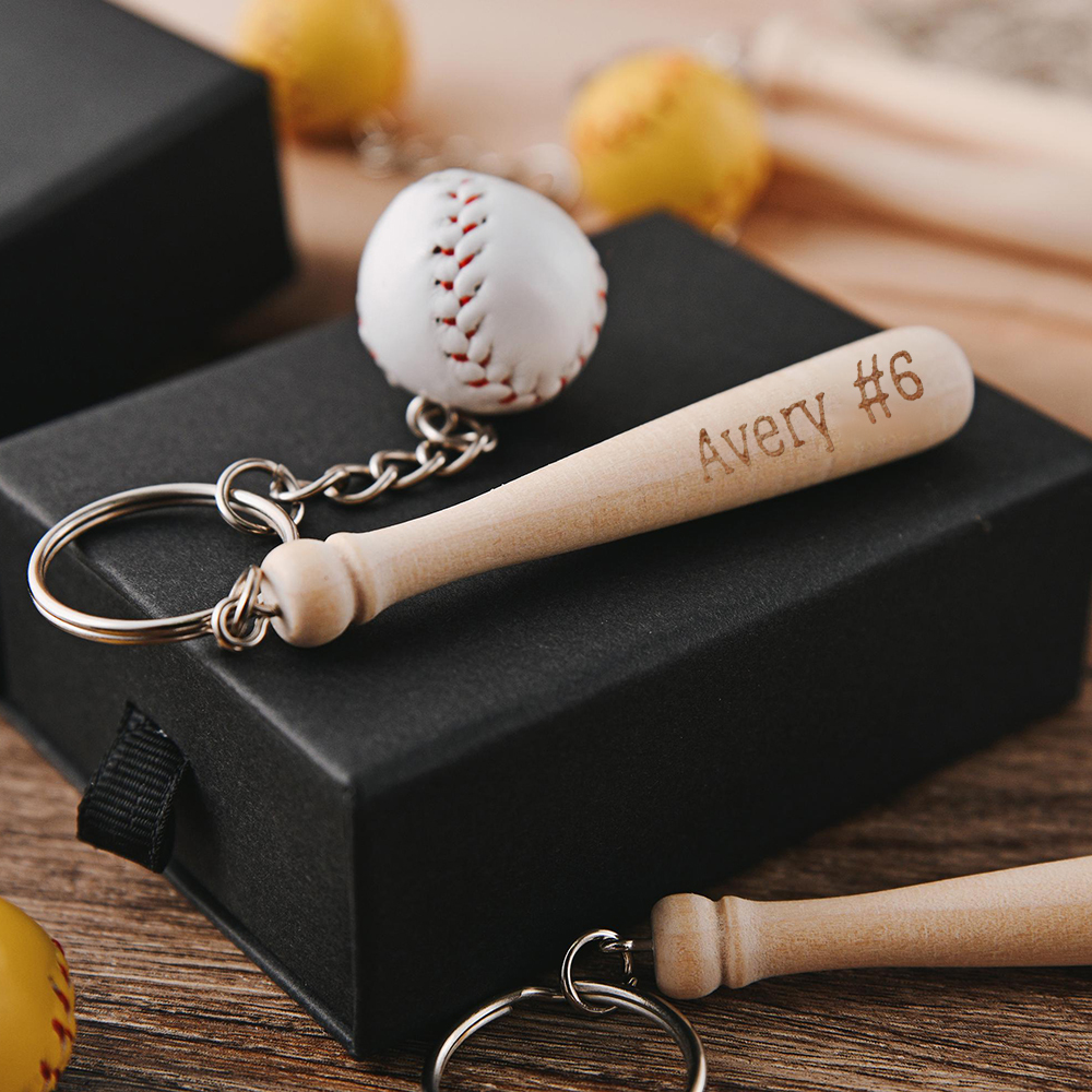 Personalized Baseball Player Tag Keychains | GC036