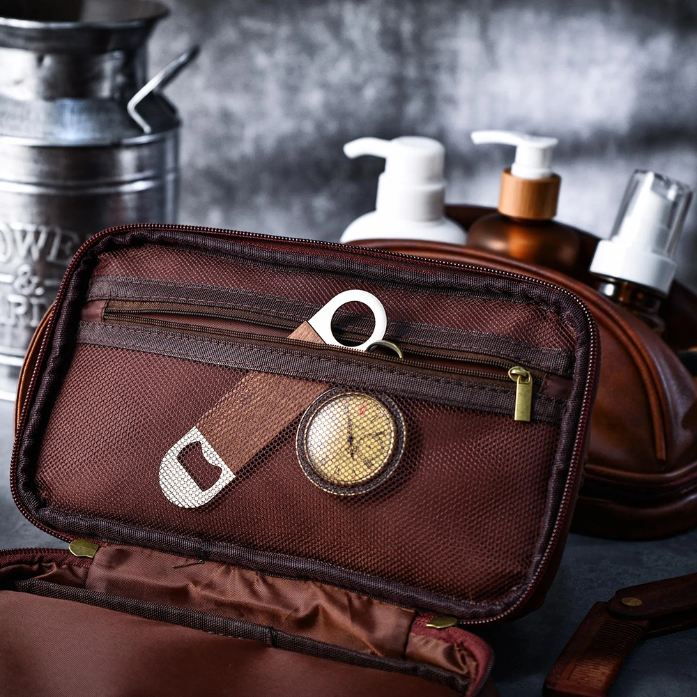 Personalized Leather Travel Toiletry Bag | GC009