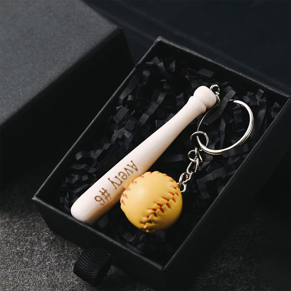 Personalized Baseball Player Tag Keychains | GC036