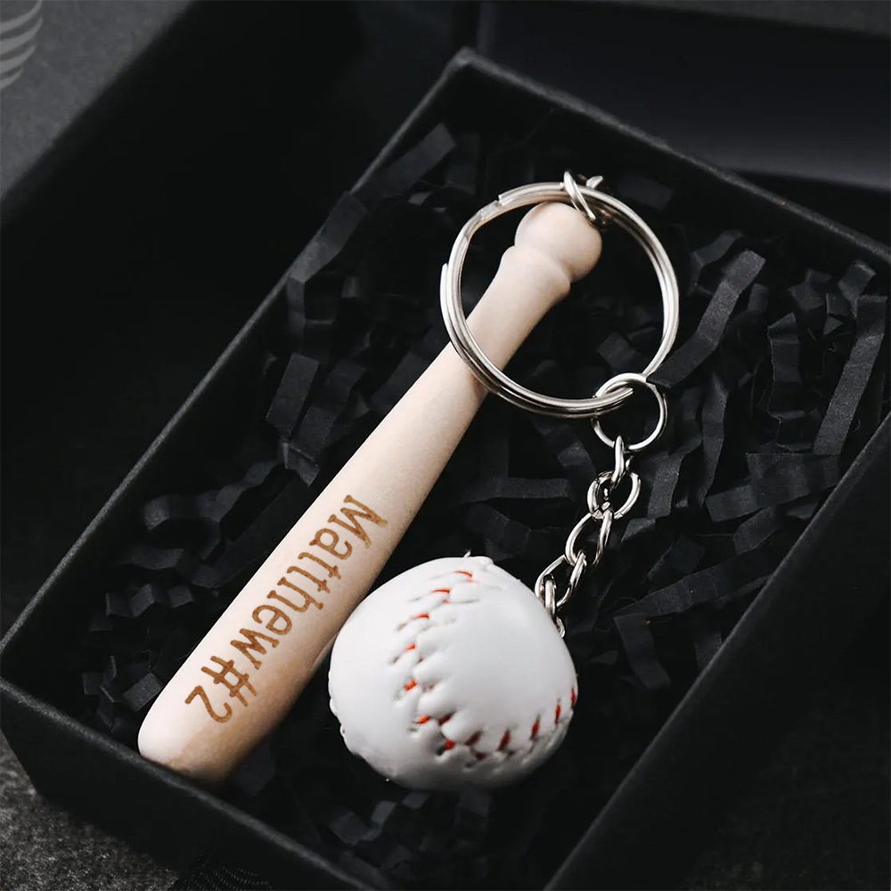 Personalized Baseball Player Tag Keychains | GC036