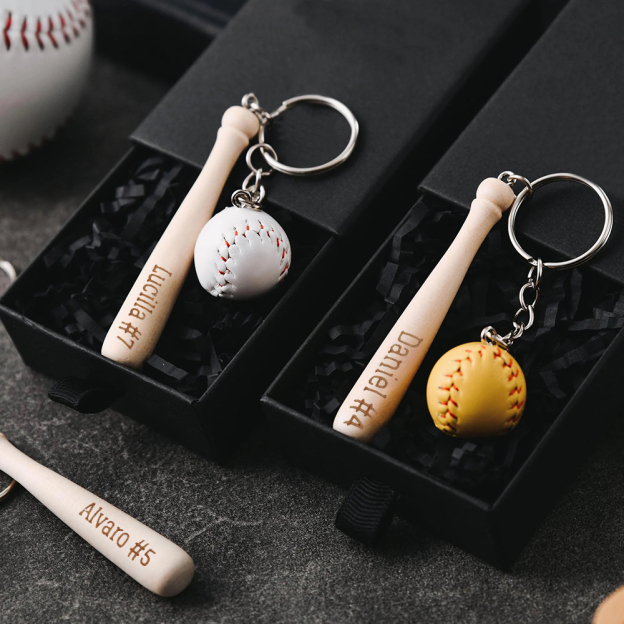 Personalized Baseball Player Tag Keychains | GC036