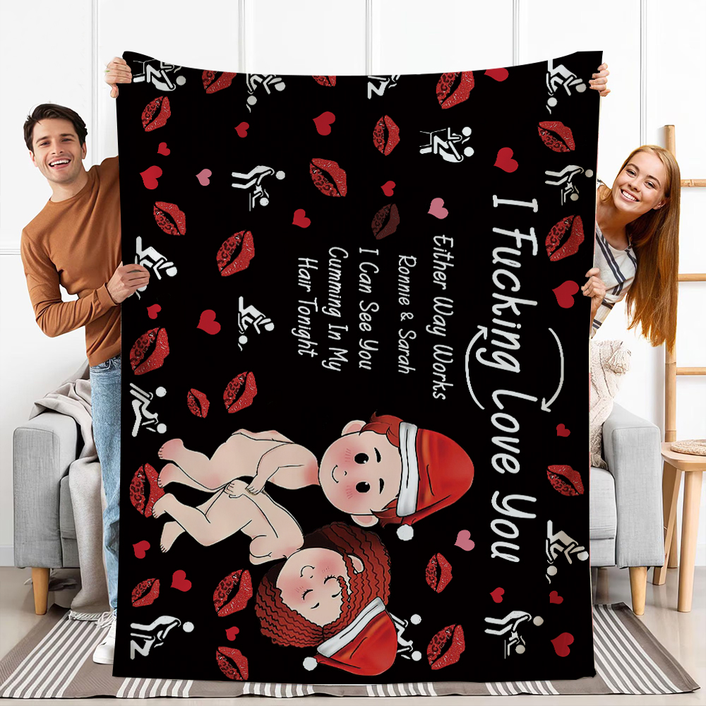 Personalized I Fucking Love You Funny Couple Blanket | GC026