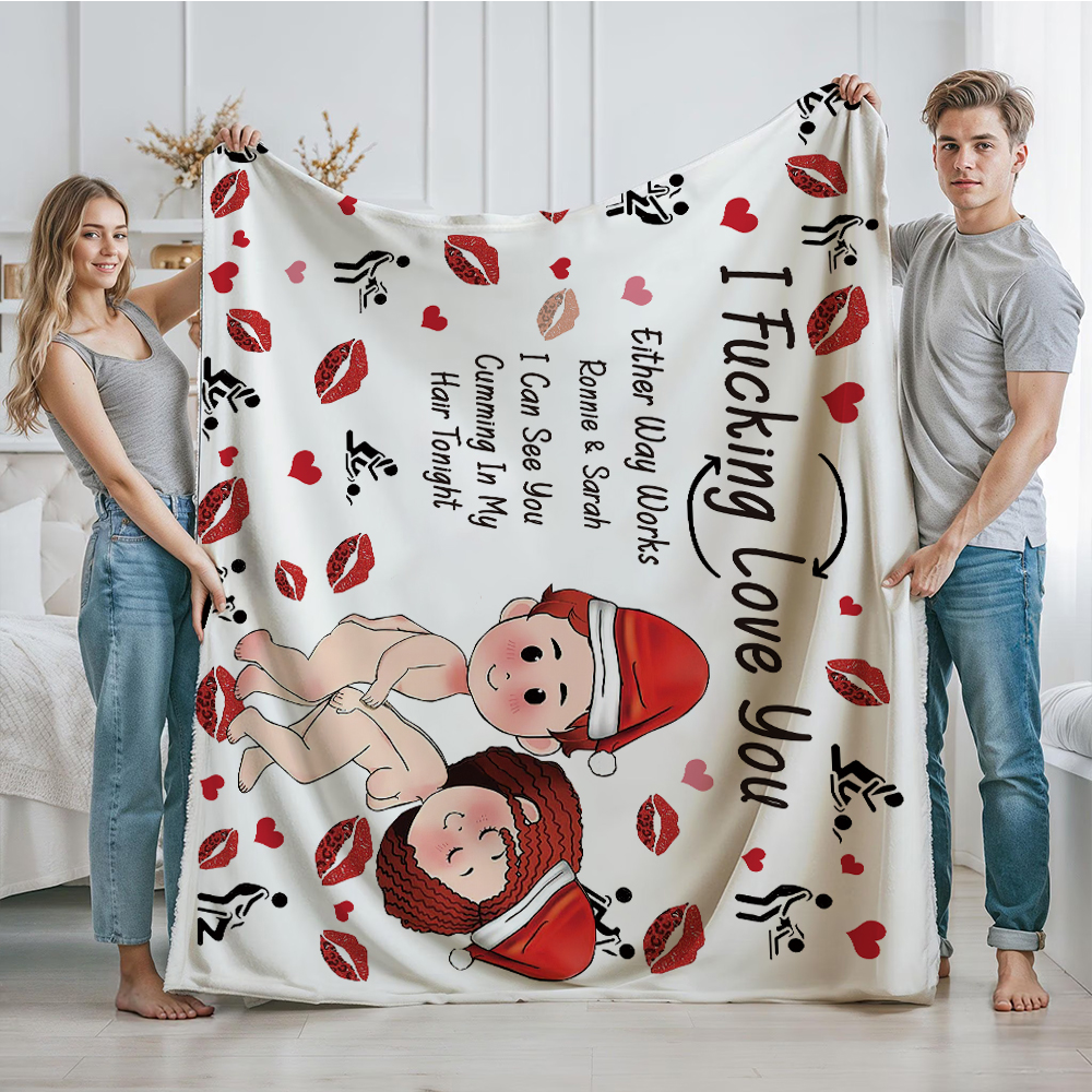 Personalized I Fucking Love You Funny Couple Blanket | GC026
