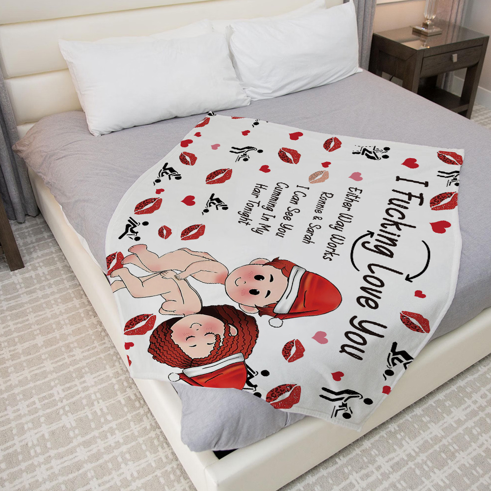 Personalized I Fucking Love You Funny Couple Blanket | GC026