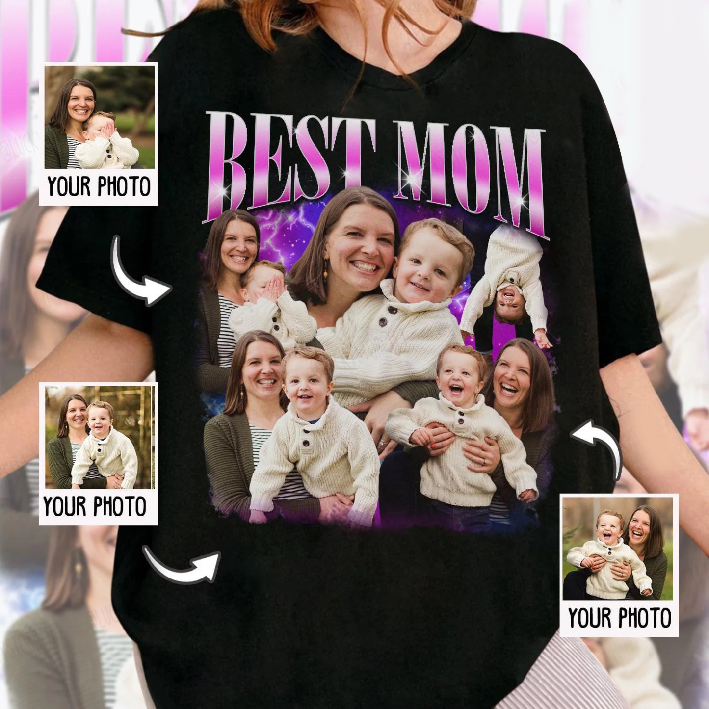 Personalized Original Cotton Best Mom Photo T-Shirt | GC046