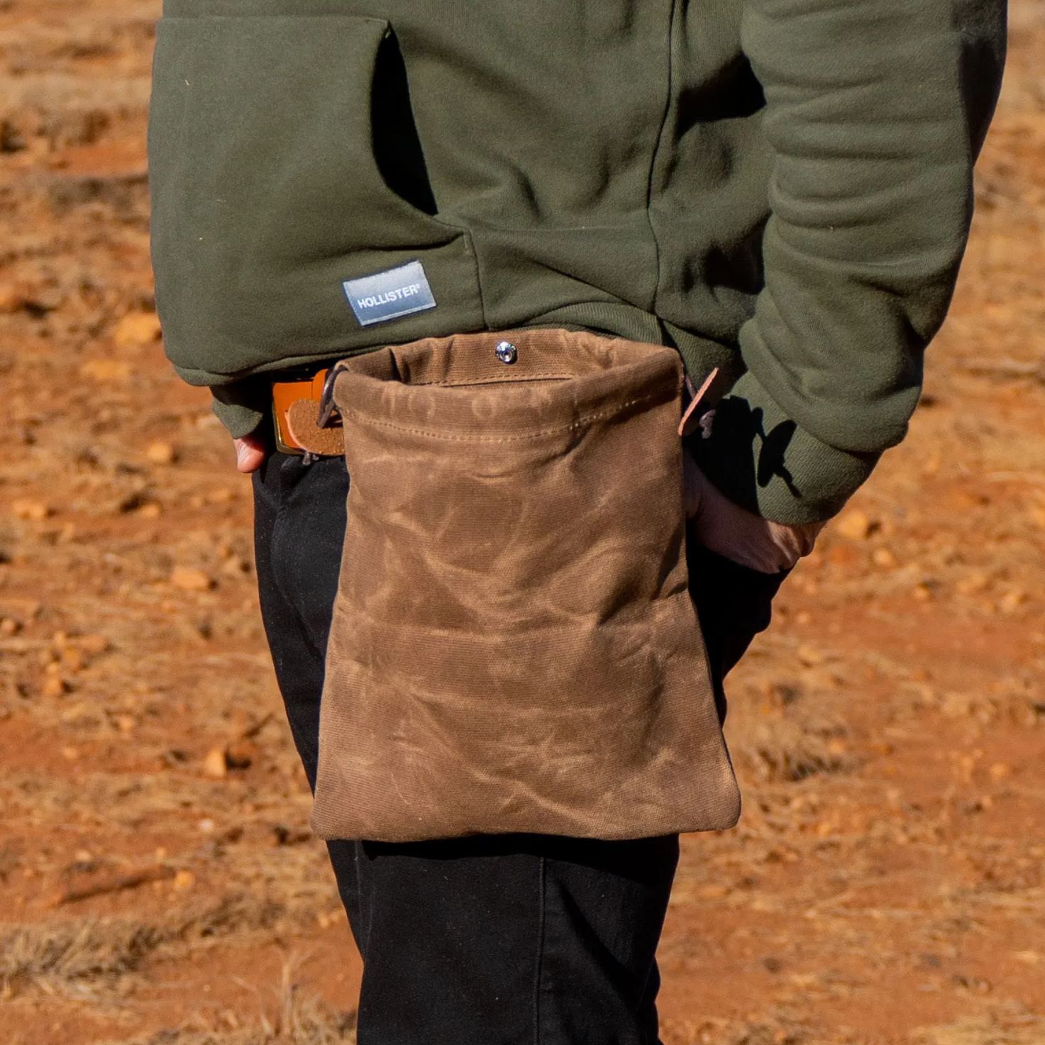 Personalised Canvas Drawstring Collapsable Forest Foraging Pouch | Dad04