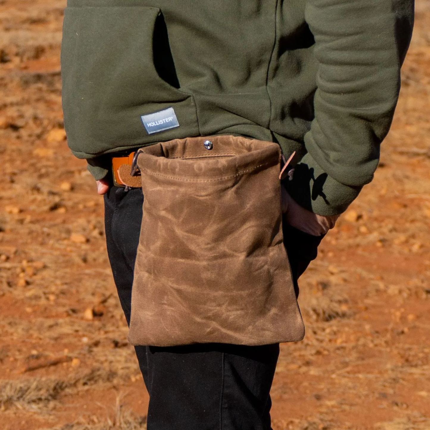 Personalised Canvas Drawstring Collapsable Forest Foraging Pouch | Dad04