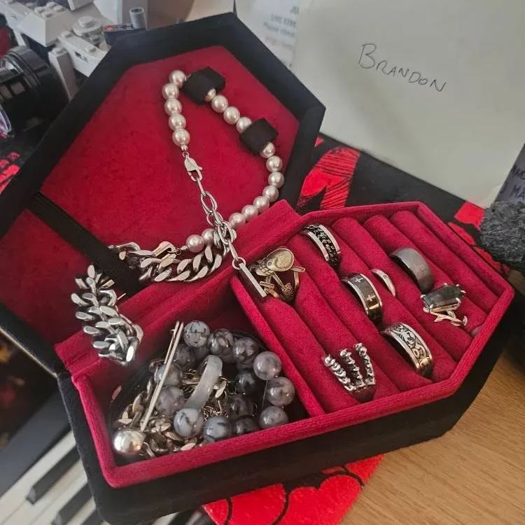 Personalized Handmade Gothic Coffin Velvet Jewelry Box | GC038