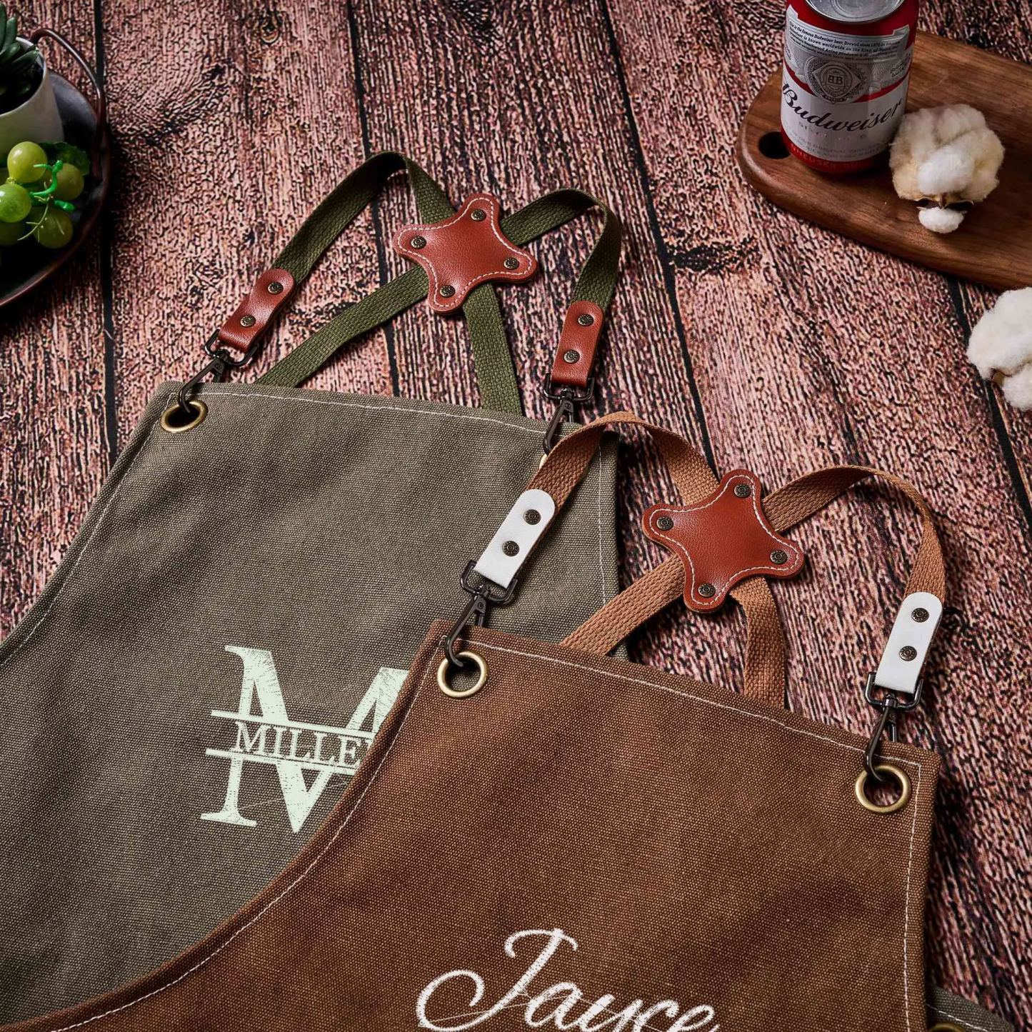 Personalized Canvas Apron with Pockets for Unisex Adult | GC037