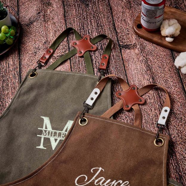 Personalized Canvas Apron with Pockets for Unisex Adult | GC037