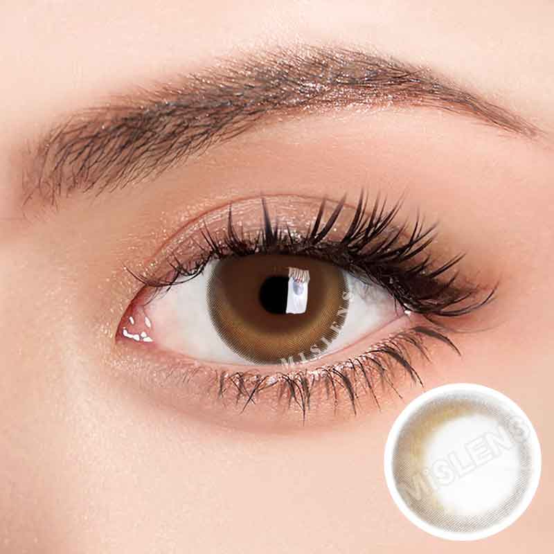 【Clearance】Mislens Zona Gloss Brown color contact Lenses for dark brown eyes