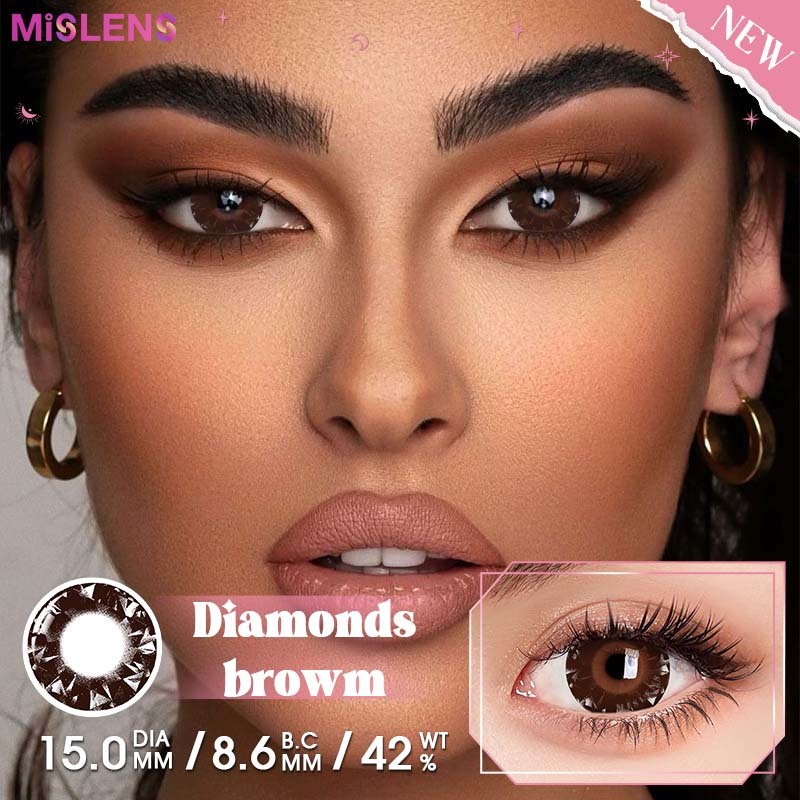 【New】 【Prescription】Mislens Diamonds browm