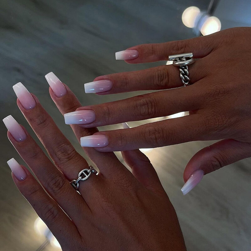 Ballet Pink Gradient Nails