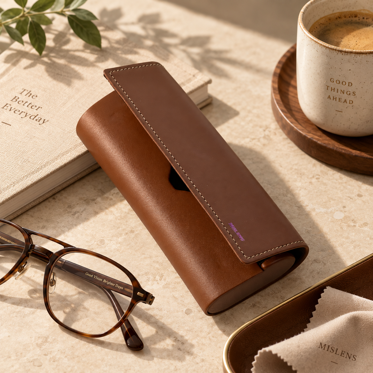 Mislens Vintage Brown Eyewear Case