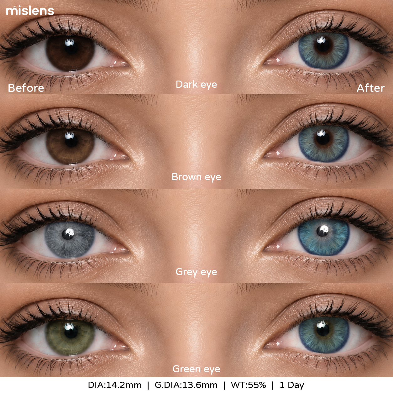 【New】Mislens Saga Blue 1-Day Lenses (10 Lenses / Box)