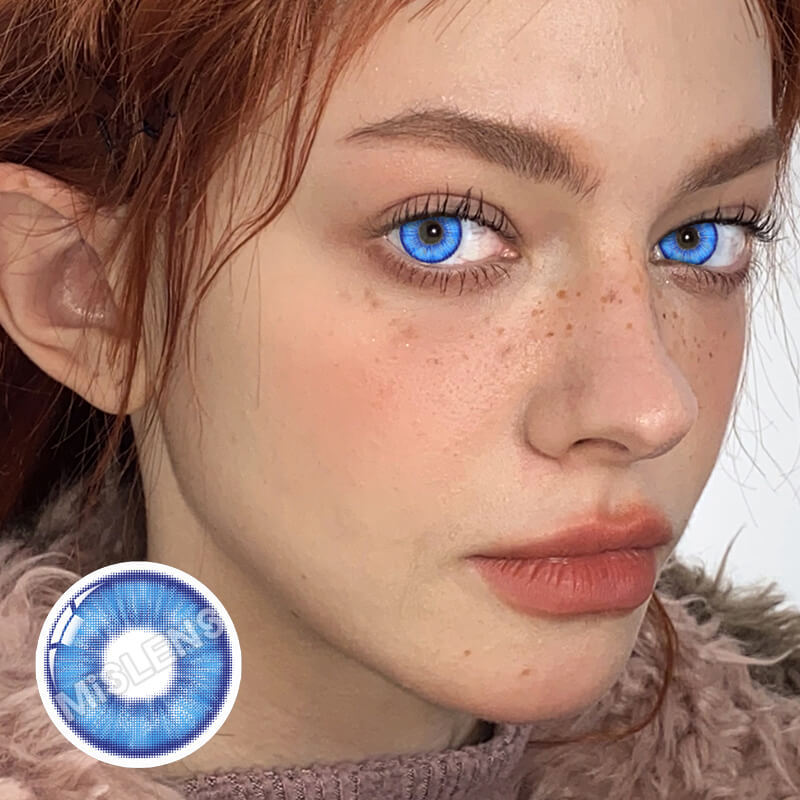 Mislens E-blink Blue color contact Lenses for dark brown eyes