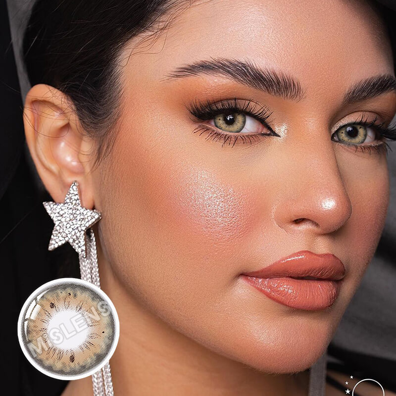 【Prescription】Mislens Stunna Girl Nadine Brown color contact Lenses for dark brown eyes