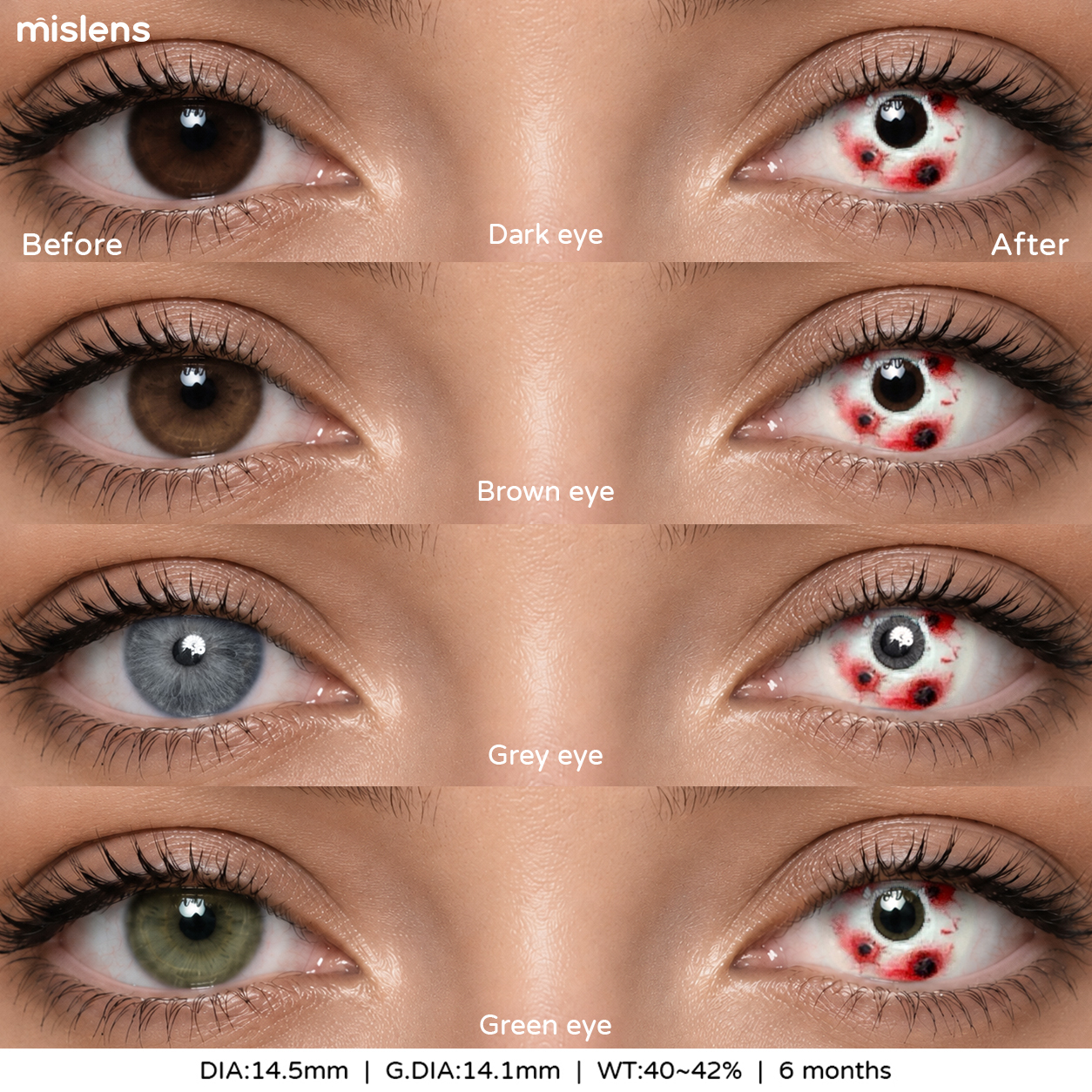 【New】Mislens Bloodshot Red Cosplay