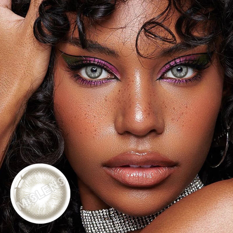 Mislens I Heart Gray color contact Lenses for dark brown eyes