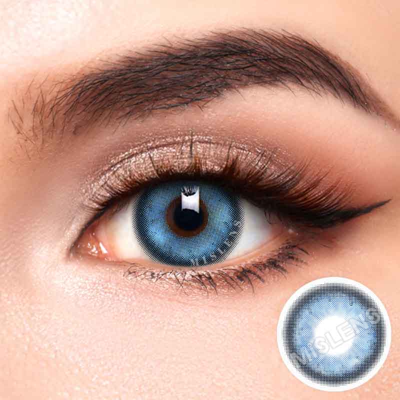 【Prescription】Mislens Mermaid Blue color contact Lenses for dark brown eyes