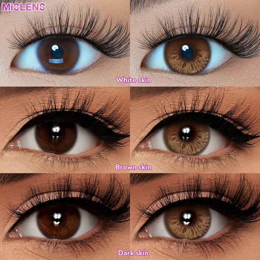 【New】Mislens Mousse Hazel Drip 1-Month Lenses 