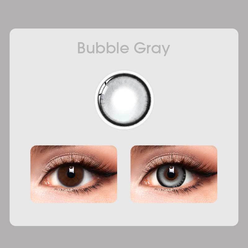 【New】【Prescription】Mislens Bubble Grey color contact Lenses for dark brown eyes