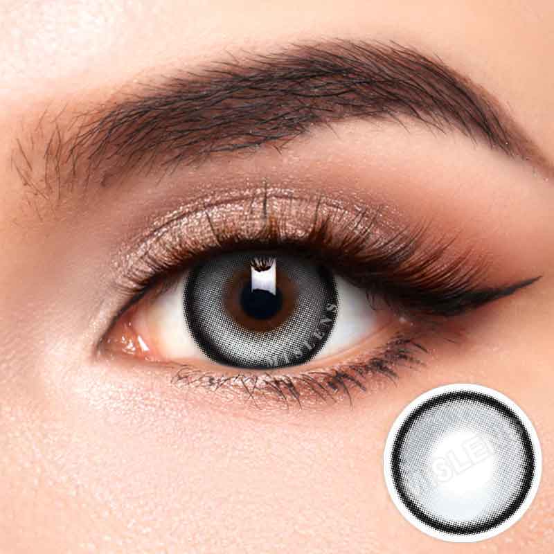 【New】【Prescription】Mislens Bubble Grey color contact Lenses for dark brown eyes