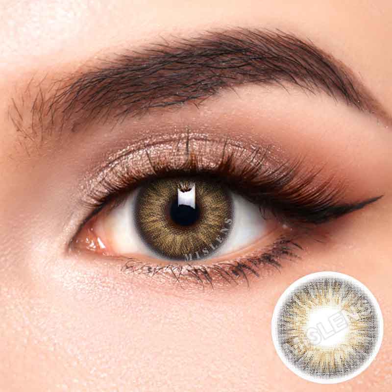 【Prescription】【New】Mislens Omg Brown color contact Lenses for dark brown eyes