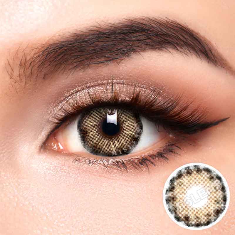 【Prescription】Mislens Nanalam Brown color contact Lenses for dark brown eyes
